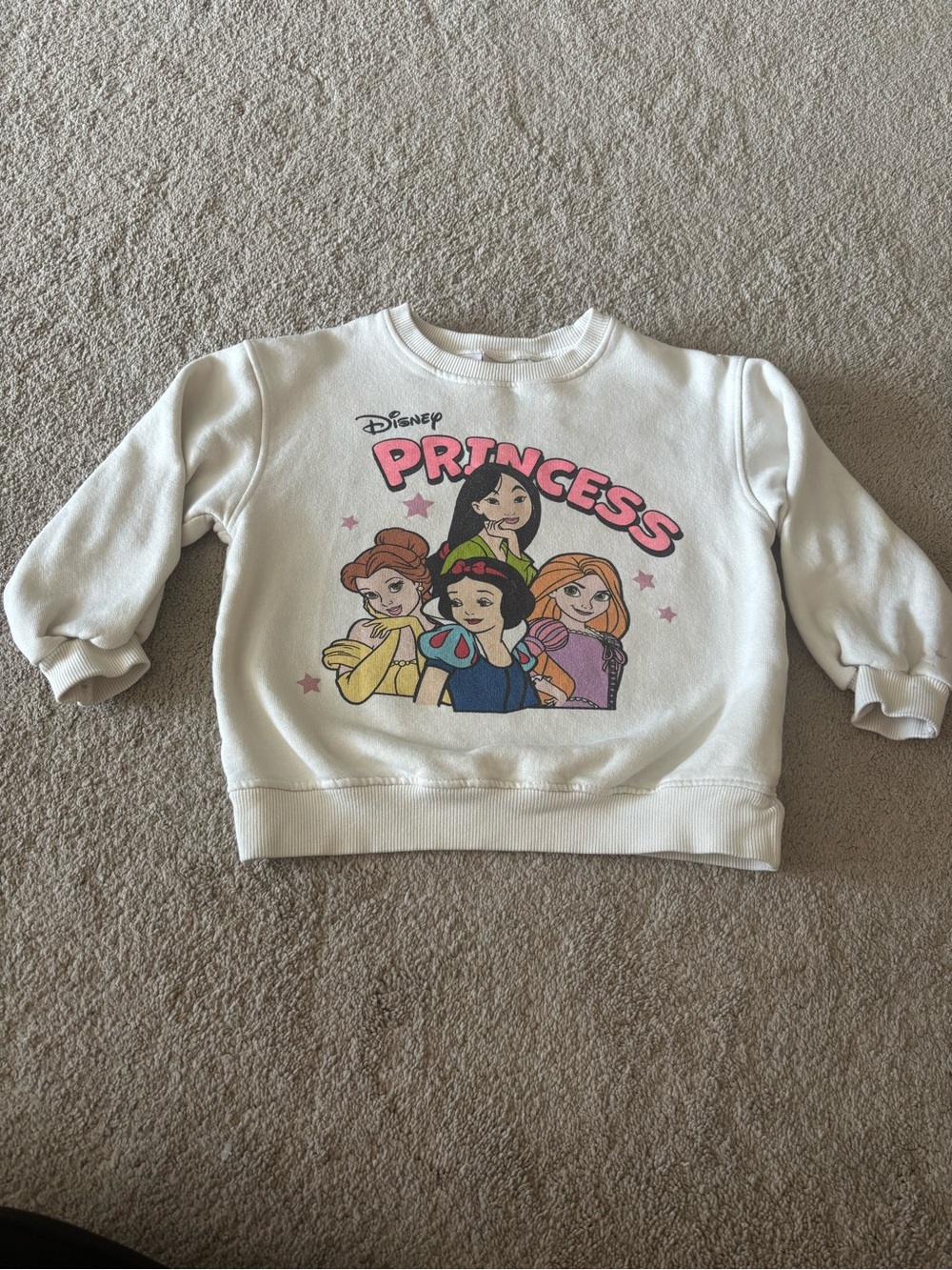 Zara Disney Princess White Pullover Sweatshirt